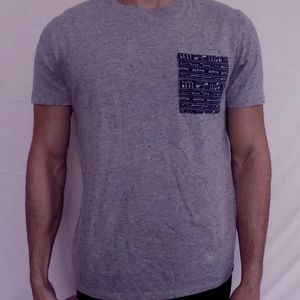On the Byas Grey with Blue Pocket T-Shirt